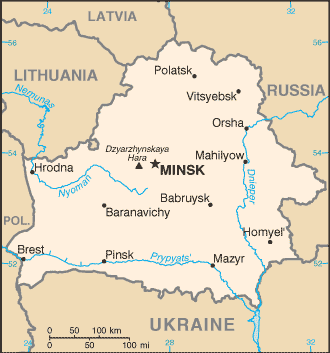 politique carte du Bielorussie